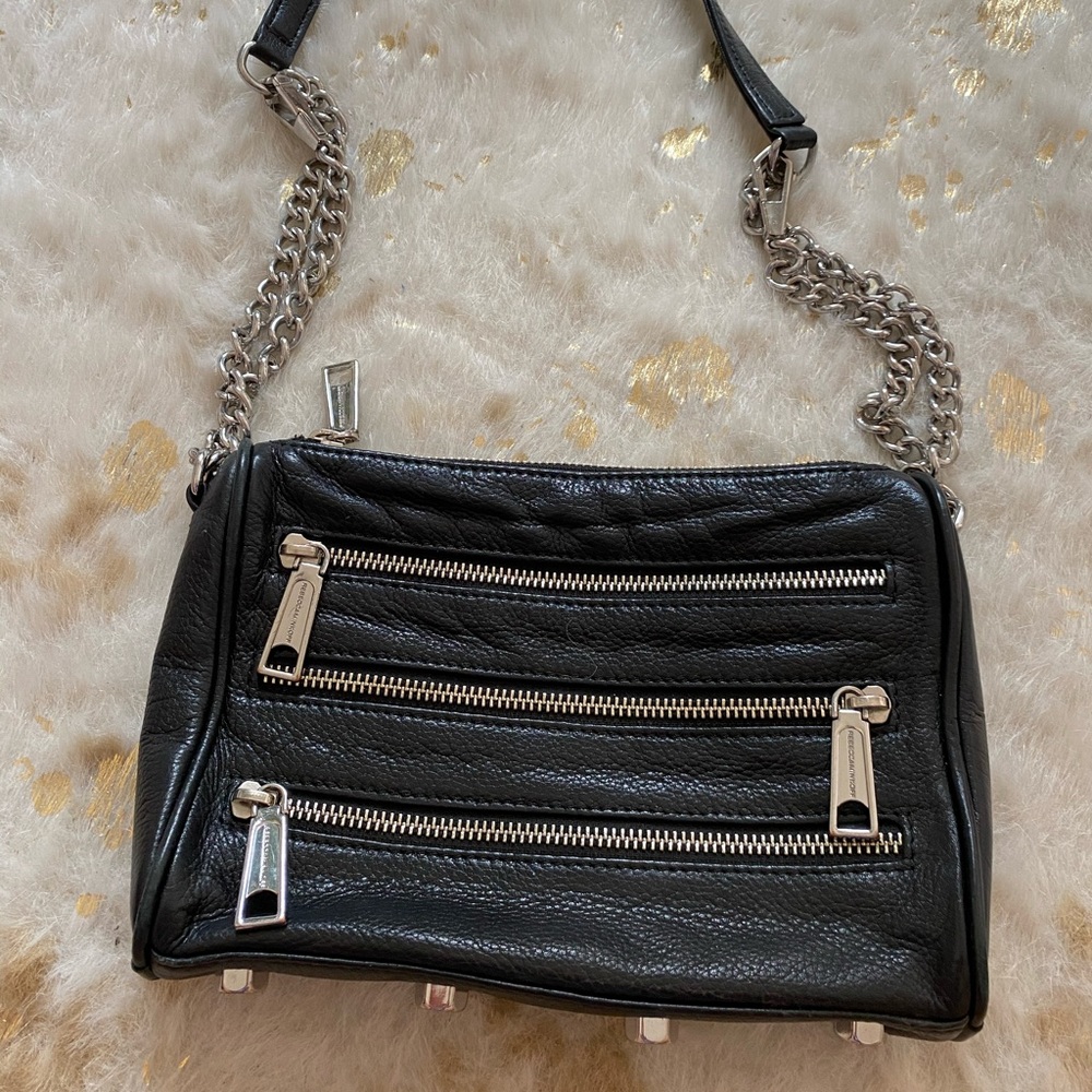 Rebecca Minkoff Moto 3 Zip Crossbody Bag, BLACK